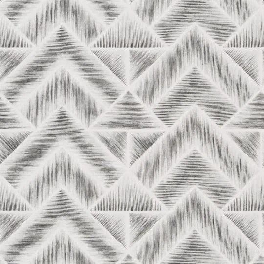 Designers Guild PDG1049/01 Geometric Mandora Graphite - tapeta z motywem geometrycznych kwadratów