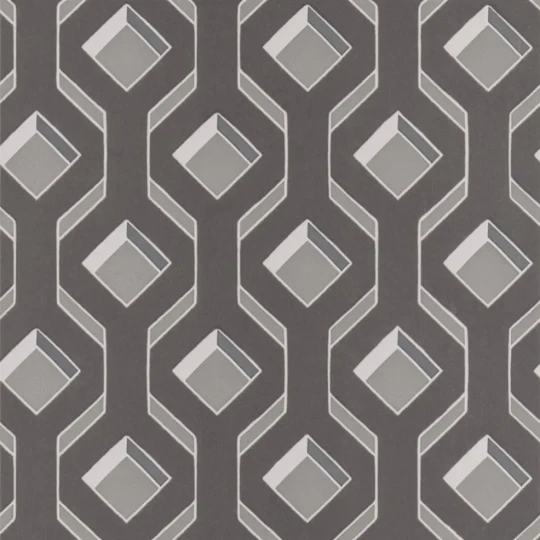 Designers Guild PDG1053/03 Geometric Chareau Zinc - tapeta z motywem kubistycznym