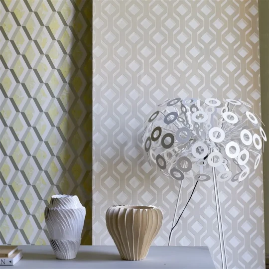 Designers Guild PDG1053/05 Geometric Chareau Noir - tapeta z motywem kubistycznym