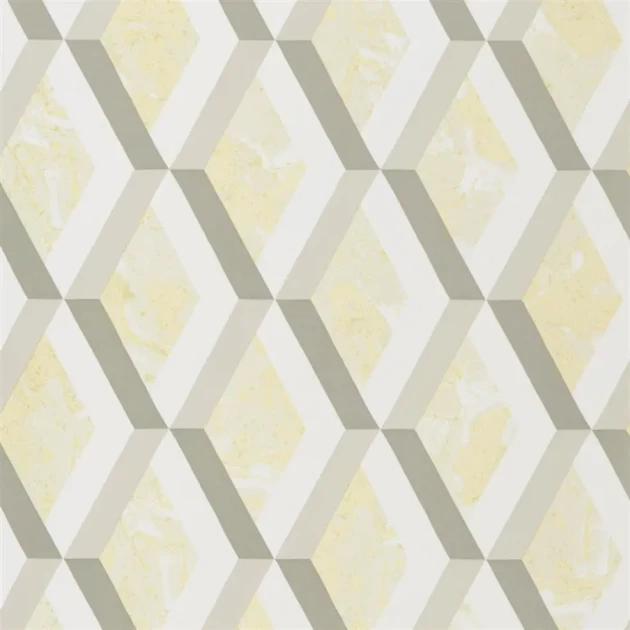 Designers Guild PDG1054/03 Geometric Jourdain Limelight - tapeta z motywem rombów