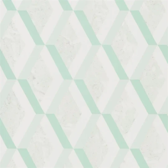 Designers Guild PDG1054/07 Geometric Jourdain Jade - tapeta z motywem rombów
