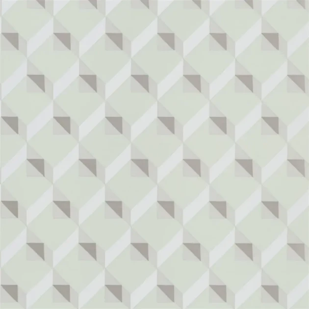 Designers Guild PDG1055/04 Geometric Dufrene Pale Jade - tapeta z motywem klocków