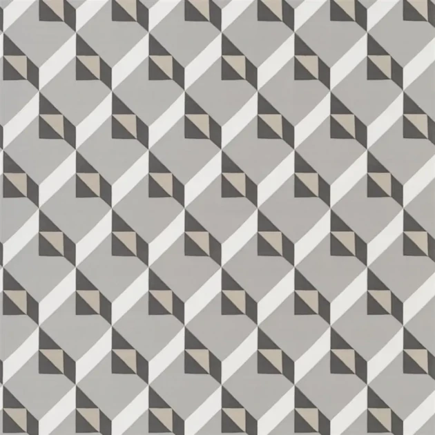 Designers Guild PDG1055/07 Geometric Dufrene Noir - tapeta z motywem klocków