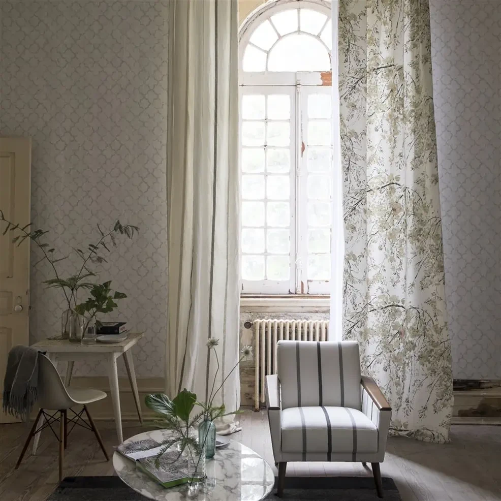 Designers Guild PDG650/06 Geometric Chinese Trellis Pearl - tapeta z motywem fresku