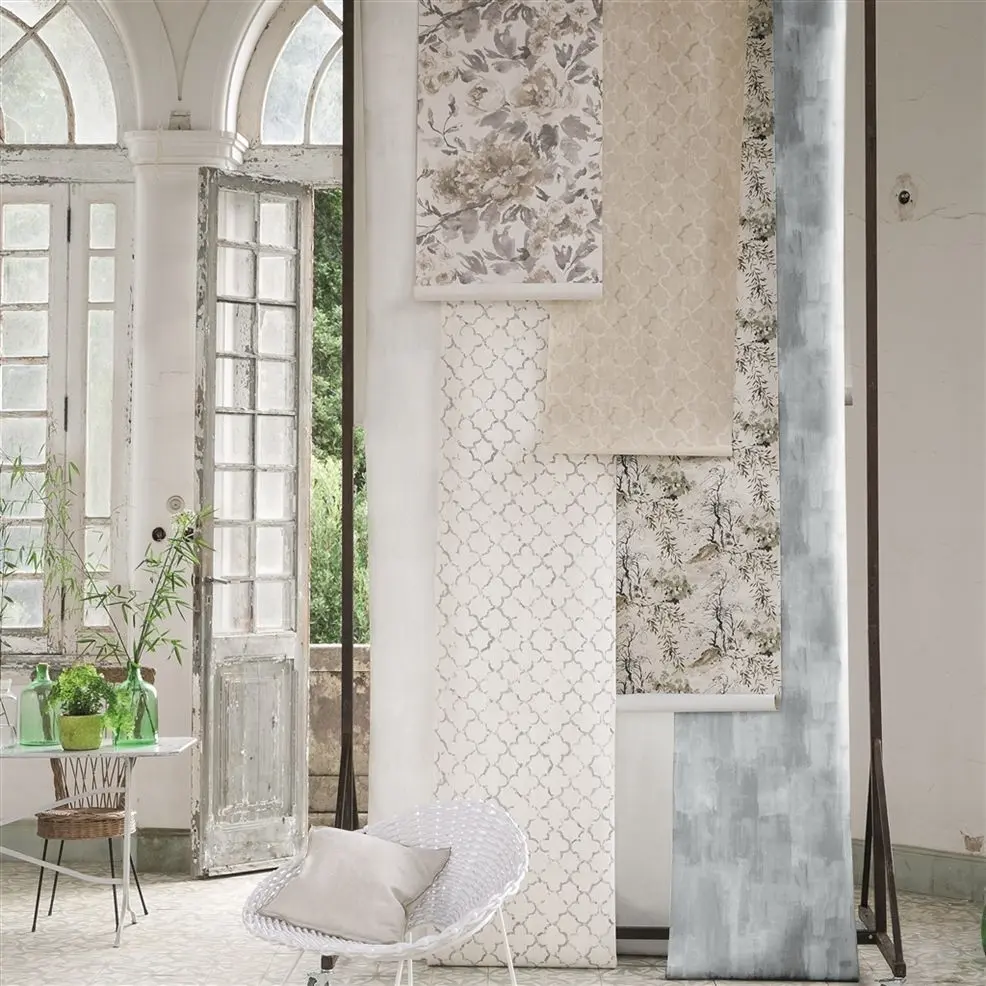 Designers Guild PDG650/07 Geometric Chinese Trellis Linen - tapeta z motywem fresku