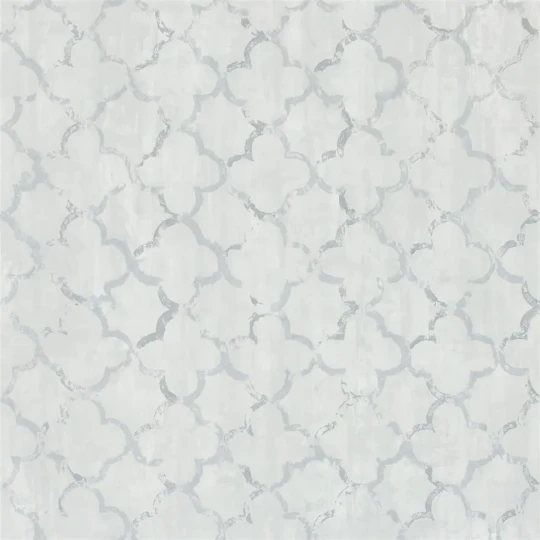 Designers Guild PDG650/08 Geometric Chinese Trellis Platinum - tapeta z motywem fresku