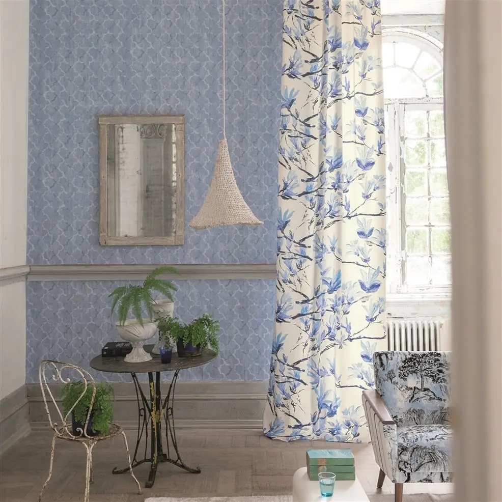 Designers Guild PDG650/08 Geometric Chinese Trellis Platinum - tapeta z motywem fresku