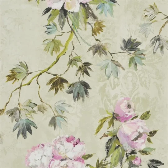 Designers Guild PDG673/01 Caprifoglio Floreale Natural - tapeta z motywem gałązek i kwiatów