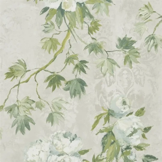 Designers Guild PDG673/05 Caprifoglio Floreale Steel - tapeta z motywem gałązek i kwiatów