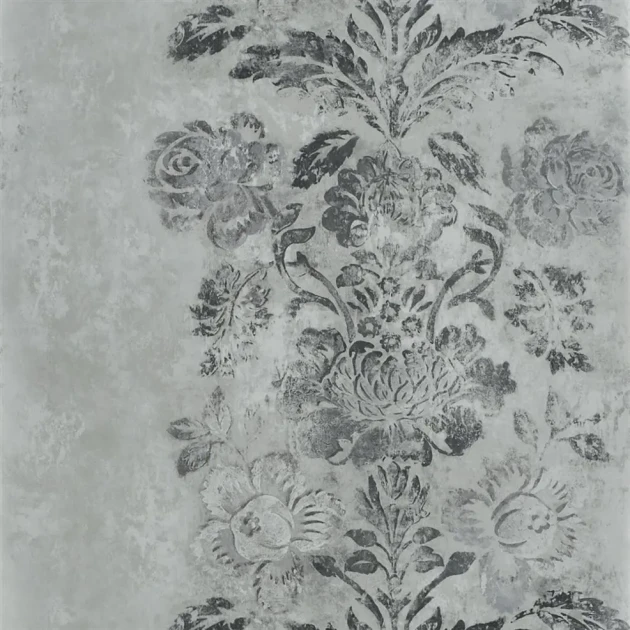 Designers Guild PDG674/04 Caprifoglio Damasco Slate - tapeta z motywem adamaszku
