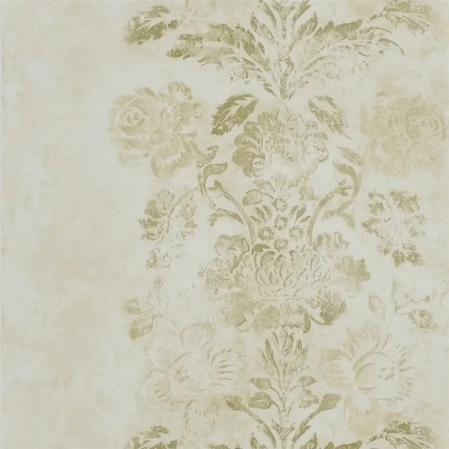 Designers Guild PDG674/07 Caprifoglio Damasco Gold - tapeta z motywem adamaszku