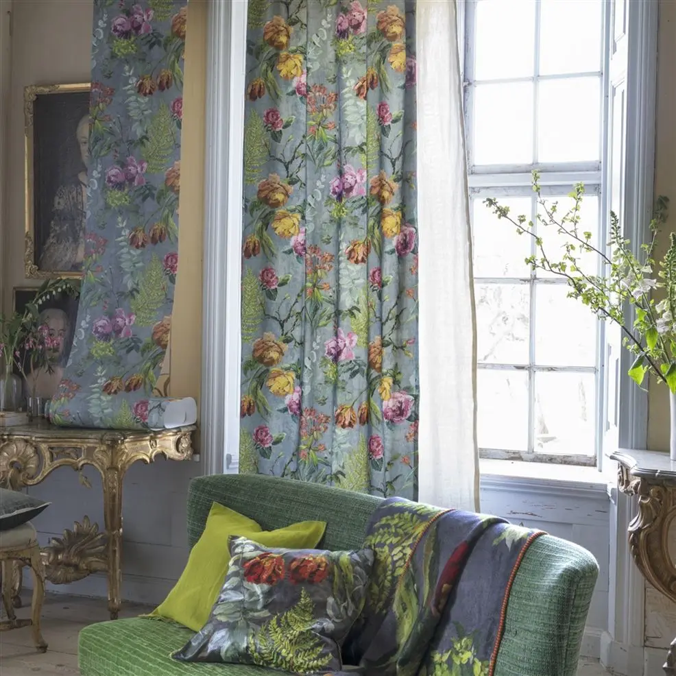 Designers Guild PDG678/03 Caprifoglio Tulipani Linen - tapeta z motywem kwiatów