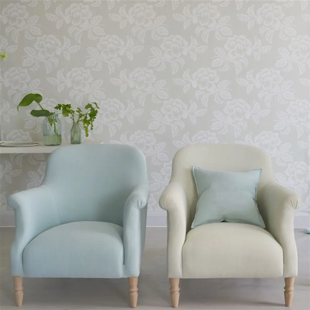 Designers Guild PDG1020/07 Majolica BERETTINO CELADON - tapeta z motywem kwiatowym