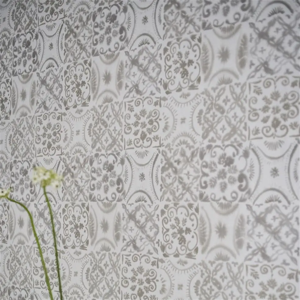 Designers Guild PDG1021/02 Majolica Pesaro Graphite - tapeta z motywem kafelek