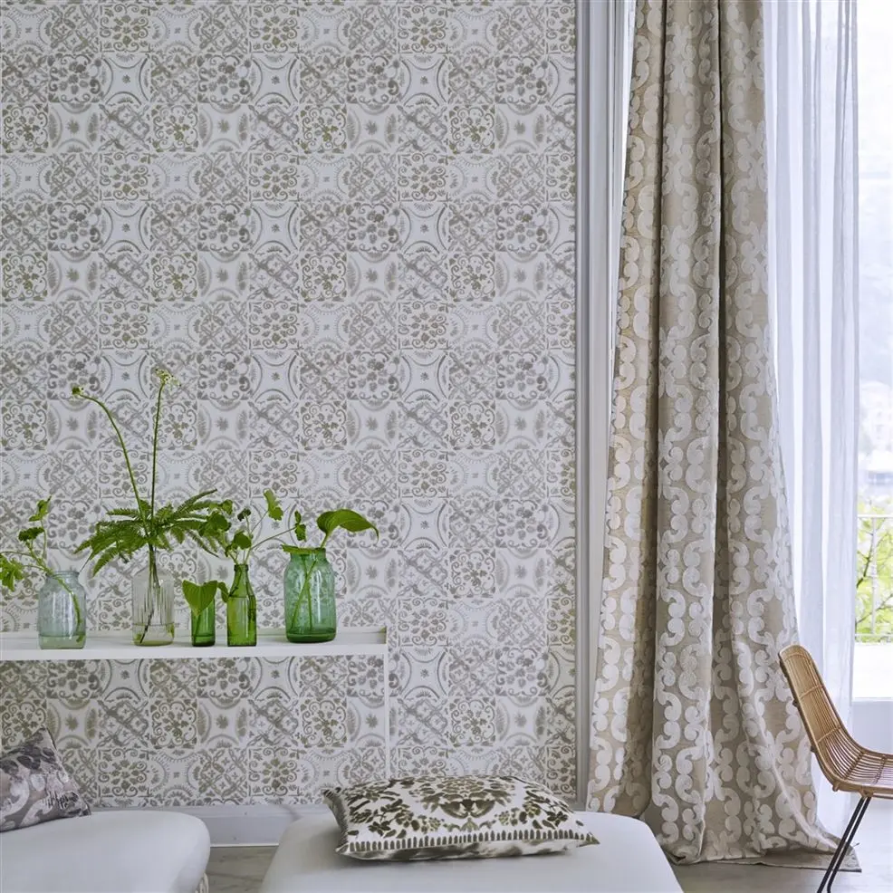Designers Guild PDG1021/03 Majolica Pesaro Emerald - tapeta z motywem kafelek