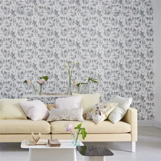 Designers Guild PDG1023/02 Majolica PATANZZI PLATINUM - tapeta z motywem kwiatowym