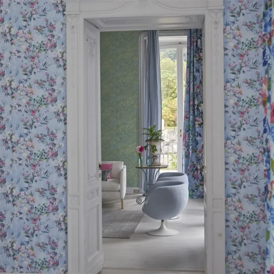 Designers Guild PDG1024/01 Majolica FAIENCE SKY - tapeta z motywem kwiatów