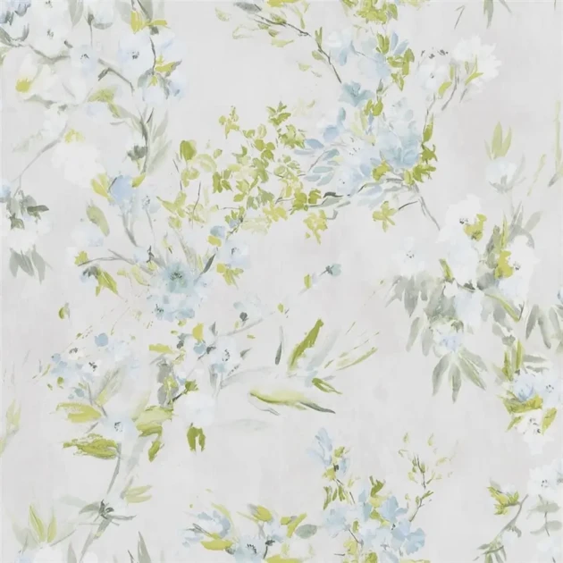 Designers Guild PDG1024/02 Majolica FAIENCE DUCK EGG - tapeta z motywem kwiatów