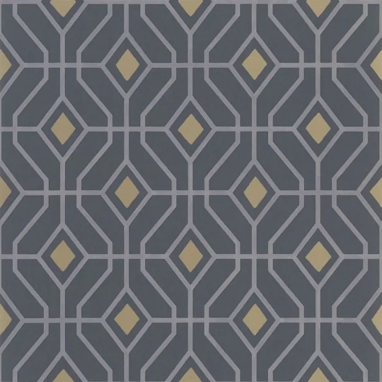 Designers Guild PDG1026/05 Majolica Laterza Graphite - tapeta z motywem kratki