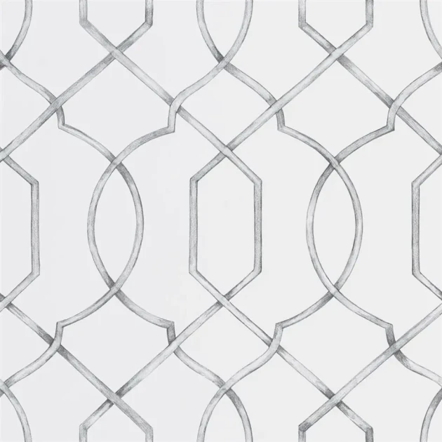 Designers Guild PDG1027/01 Majolica Rabeschi Black and White - tapeta z motywem kratki