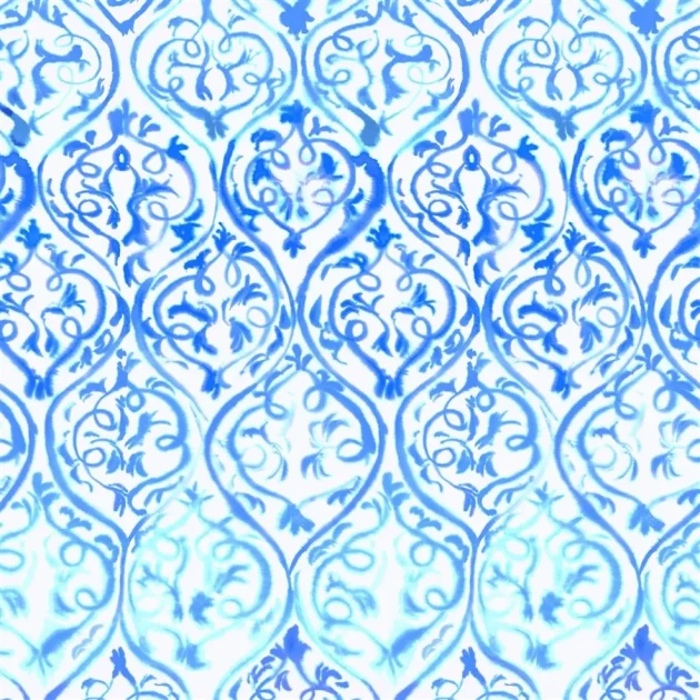 Designers Guild PDG1029/01 Majolica ARABESQUE COBALT - mural z motywem arabeski