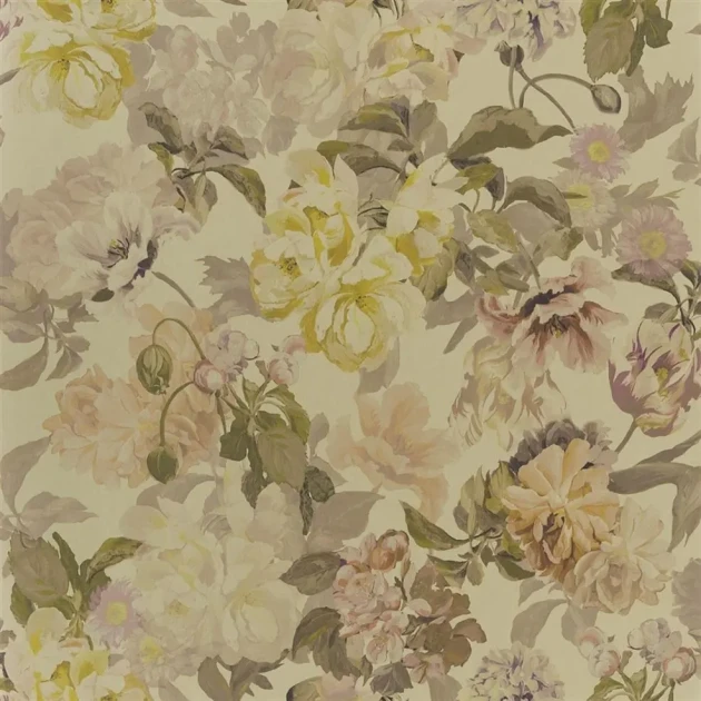Designers Guild PDG1033/02 Tulipa Stellata Delft Flower Gold - tapeta z motywem kwiatów