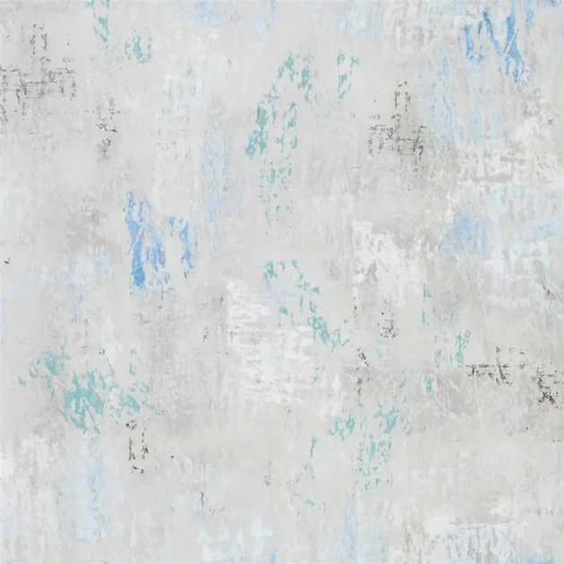 Designers Guild PDG1034/05 Tulipa Stellata Impasto Azure - tapeta z motywem postarzanej ściany