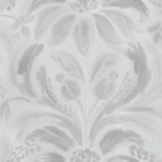 Designers Guild PDG1036/02 Tulipa Stellata Angelique Damask Steel - geometryczna tapeta z motywem adamaszku