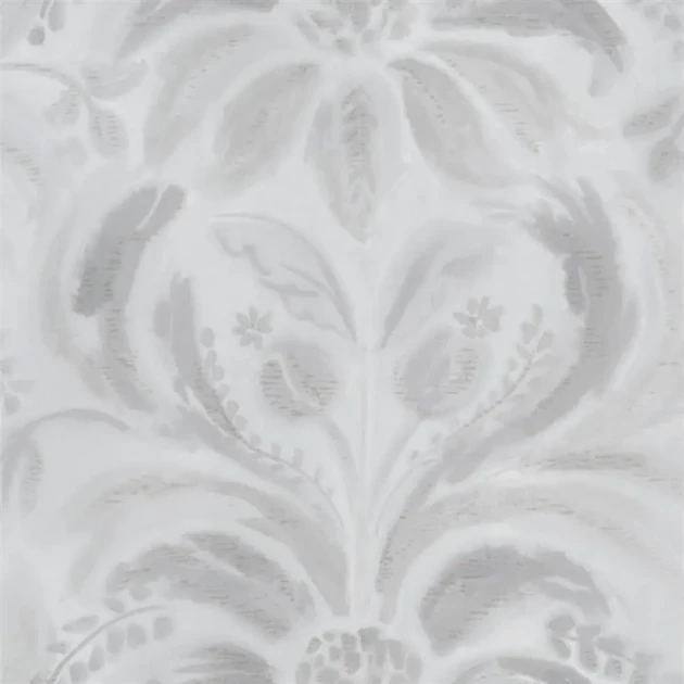 Designers Guild PDG1036/02 Tulipa Stellata Angelique Damask Steel - geometryczna tapeta z motywem adamaszku