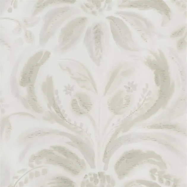 Designers Guild PDG1036/03 Tulipa Stellata Angelique Damask Linen - geometryczna tapeta z motywem adamaszku