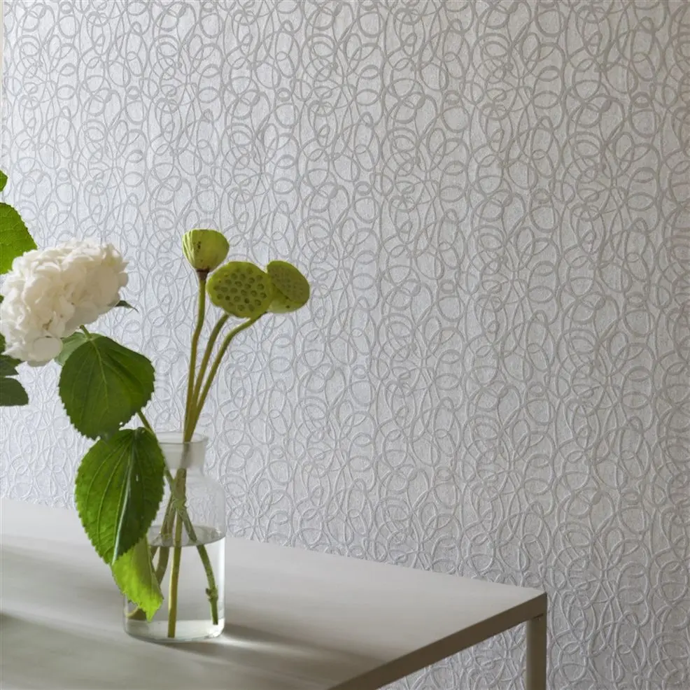Designers Guild PDG690/03 Marquisette Girandole Dove - tapeta z motywem geometrycznych linii