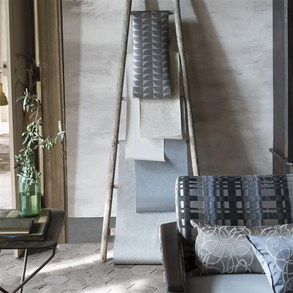 Designers Guild PDG691/01 Marquisette Laroche Pearl - tapeta z motywem prostokątów