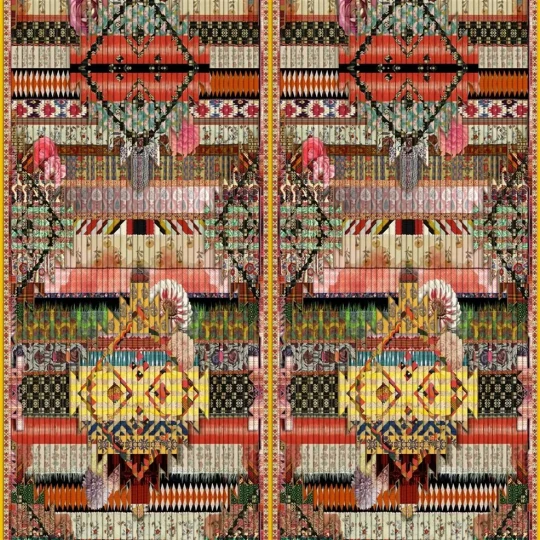 Designers Guild PCL1000/01 Scenes and Murals FETICHE ARLEQUIN - mural z motywem haftu