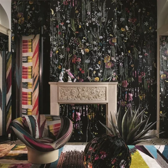 Designers Guild PCL7020/01 Scenes and Murals BABYLONIA NIGHTS PANORAMIC CREPUSCULE - mural z motywem tropikalnego krajobrazu