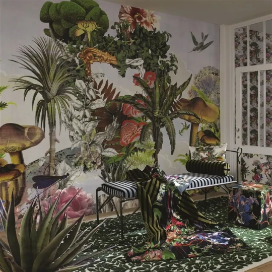 Designers Guild PCL7022/01 Scenes and Murals JARDIN DES REVES PANORAMIC PRISME - mural z motywem tropikalnego krajobrazu