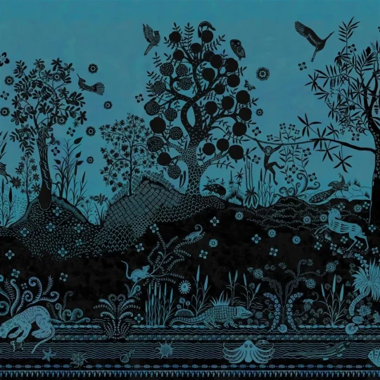 Designers Guild PCL7030/03 Scenes and Murals BOIS PARADIS BLEU NIGELLE - mural z motywem tropikalnego krajobrazu