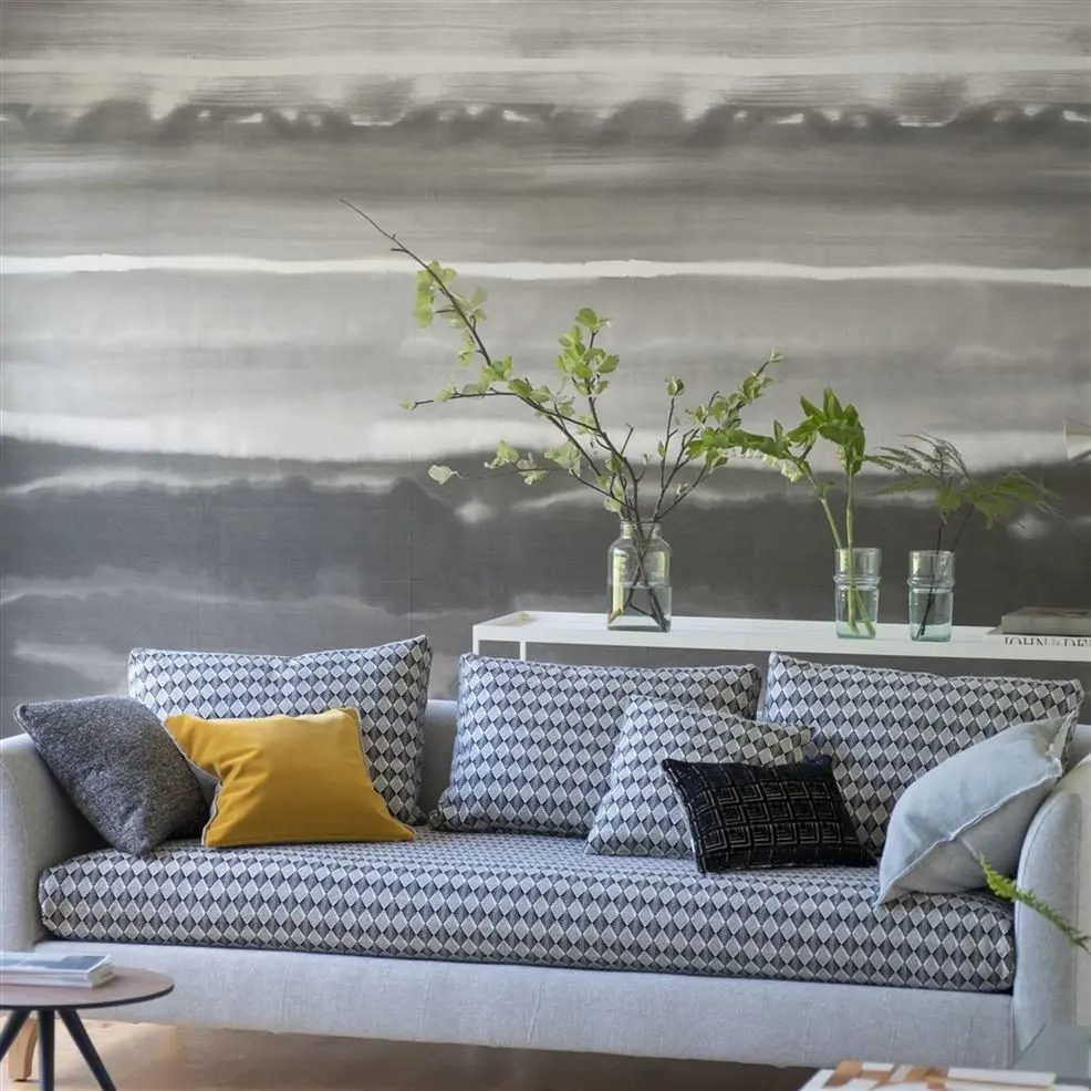 Designers Guild PDG1044/02 Scenes and Murals UKIYOE GRAPHITE - mural z motywem poziomych pasów
