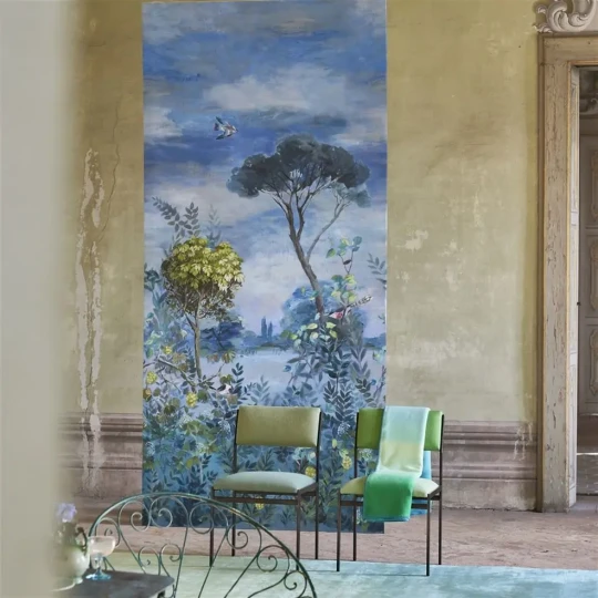 Designers Guild PDG1056/01 Scenes and Murals GIARDINO SEGRETO SCENE 1 DELFT - mural z motywem krajobrazu lasu