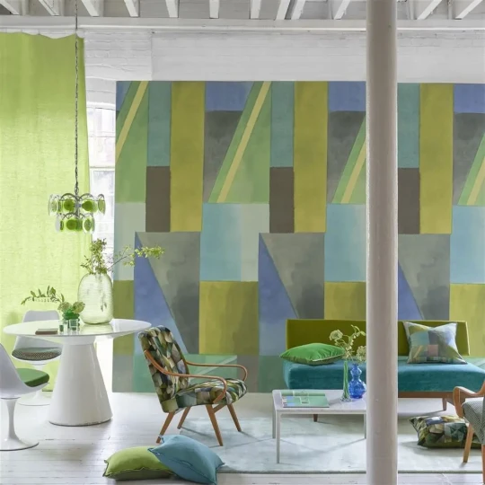 Designers Guild PDG1109/01 Scenes and Murals Alphonse Azur - mural z motywem geometrycznych figur