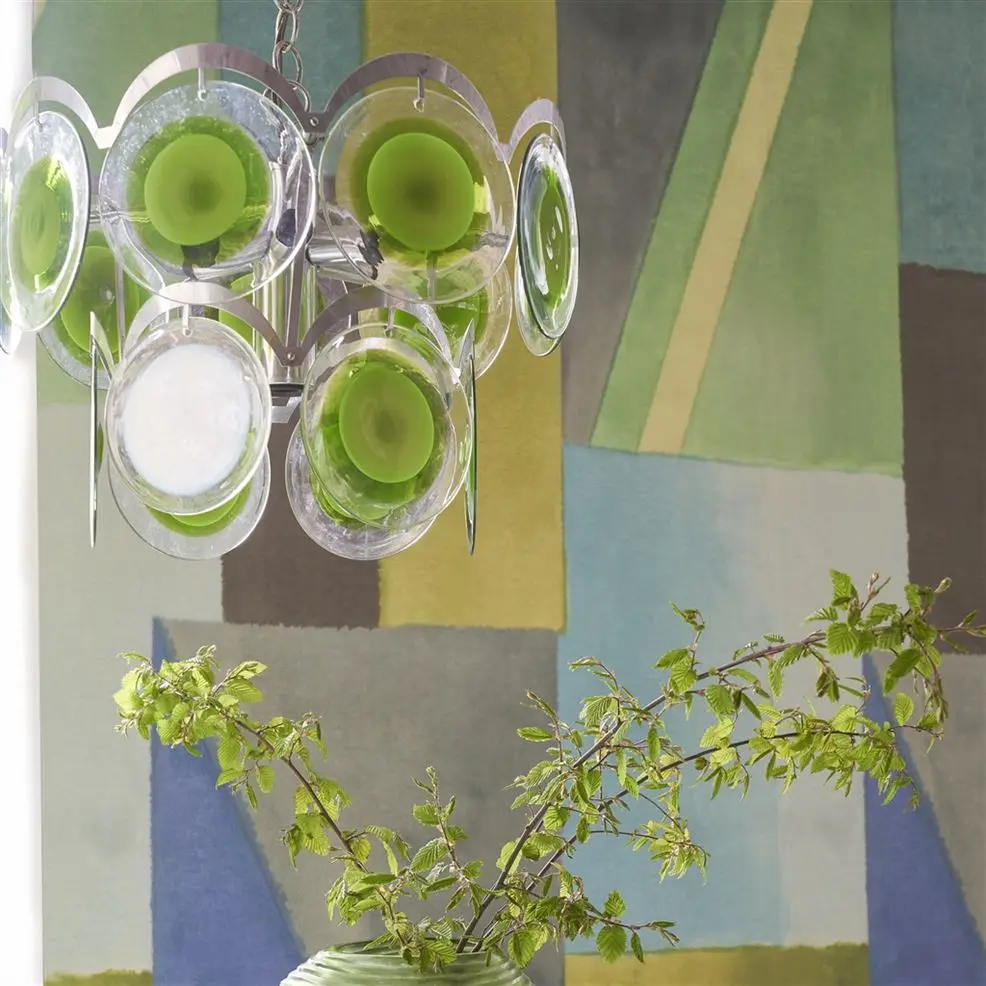 Designers Guild PDG1109/01 Scenes and Murals Alphonse Azur - mural z motywem geometrycznych figur