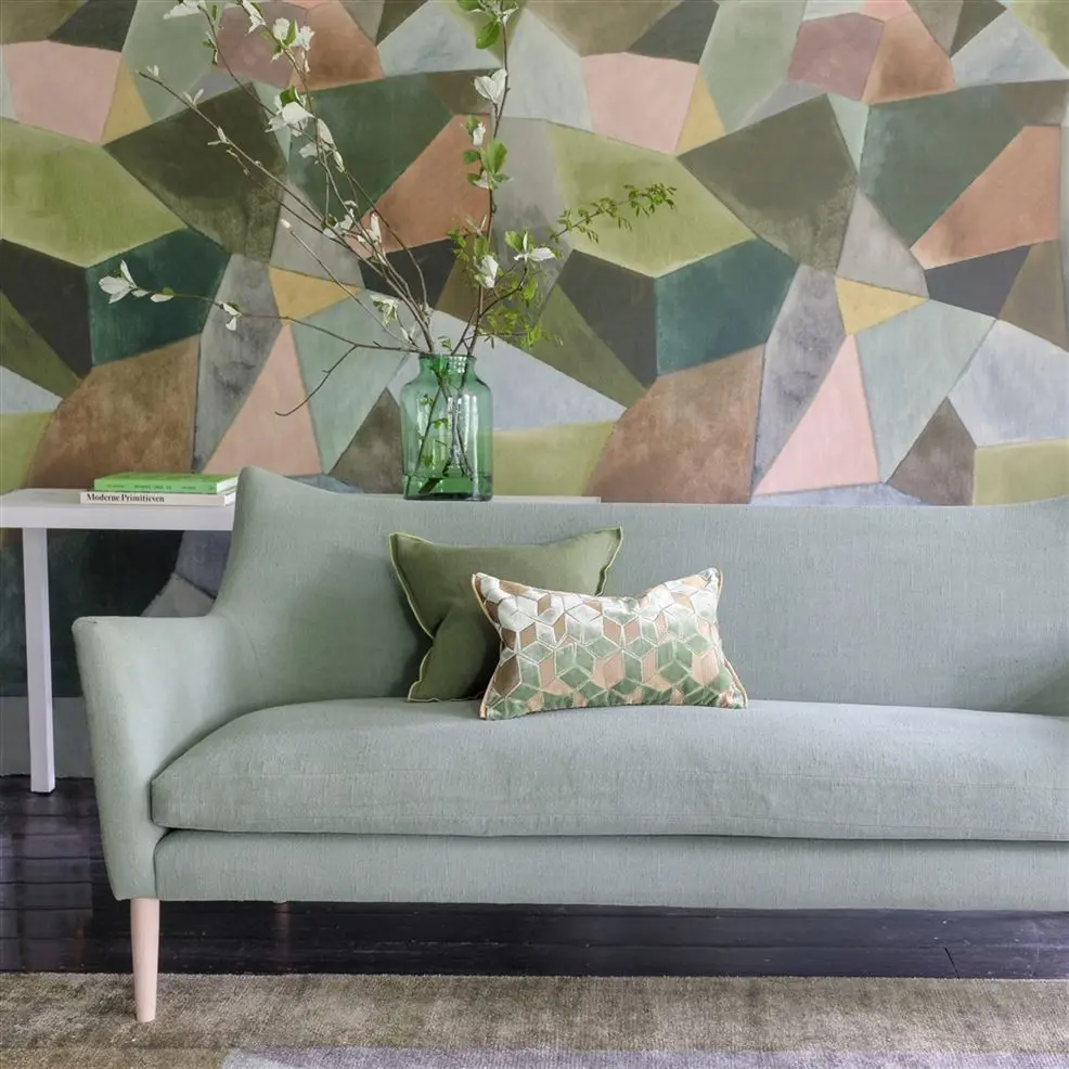Designers Guild PDG1110/01 Scenes and Murals Geo Moderne Jade - mural z motywem geometrycznych figur