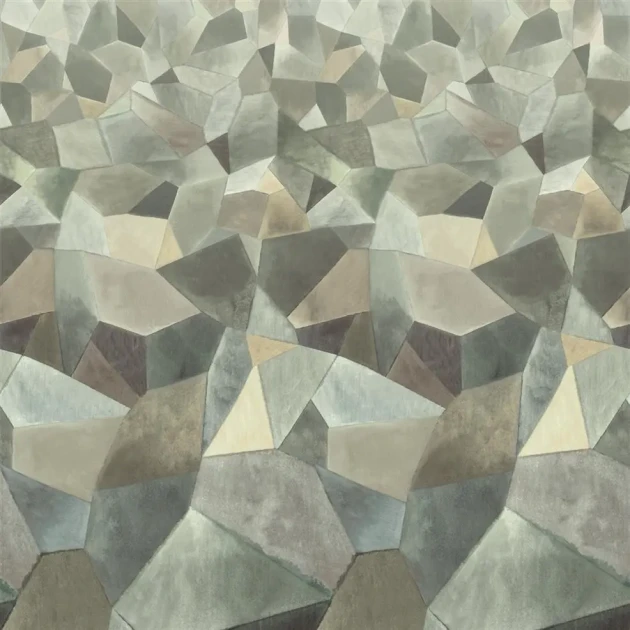 Designers Guild PDG1110/02 Scenes and Murals Geo Moderne Pewter - mural z motywem geometrycznym