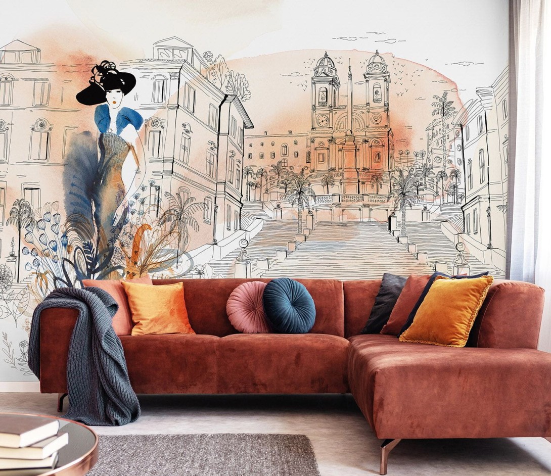 Wallpepper AS-23-A 2023 Piazza di Spagna, Roma - mural z motywem miasta Rzymu