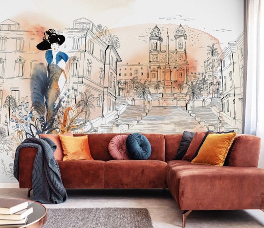 Wallpepper AS-23-A 2023 Piazza di Spagna, Roma - mural z motywem miasta Rzymu