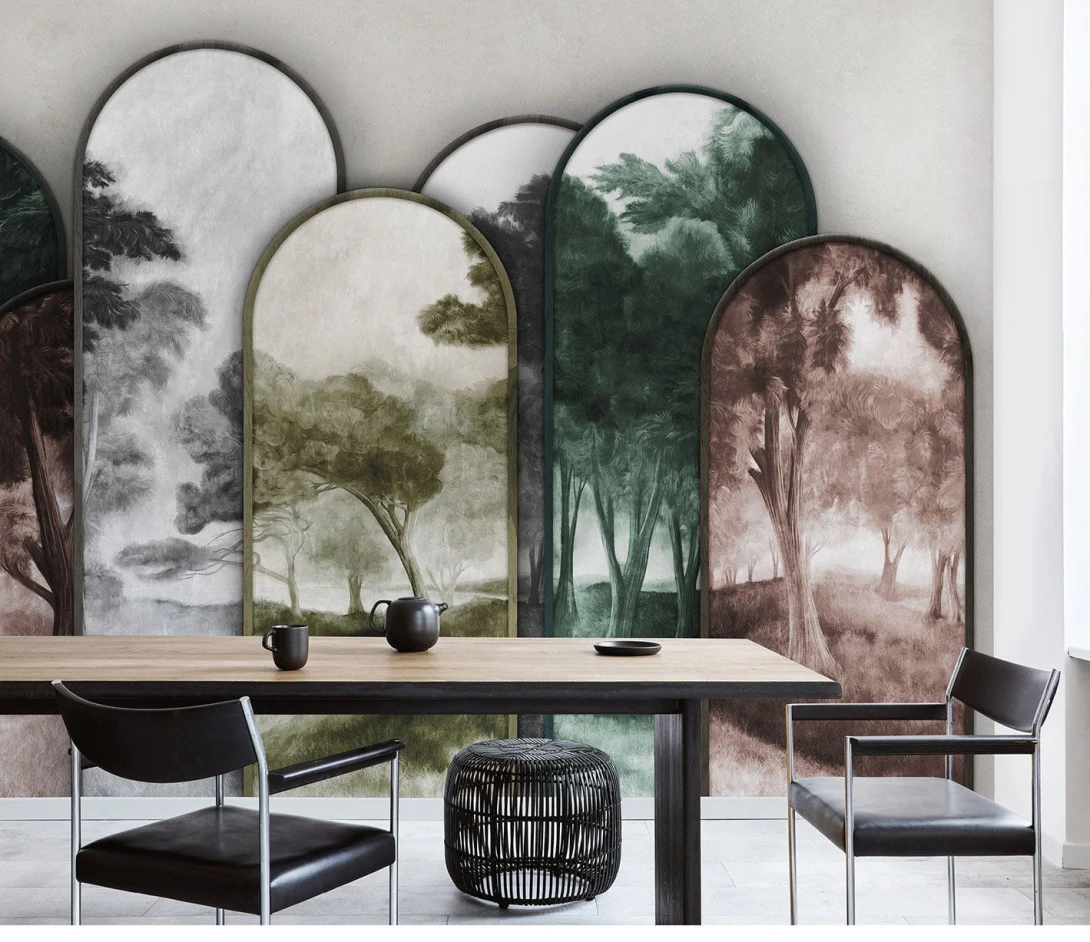 Wallpepper AL-16-A 2023 Ekran - mural z motywem palm i łuków art-deco