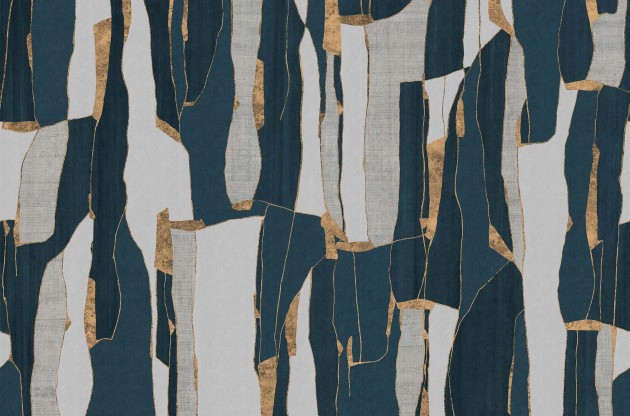 Tecnografica 80278-2 Metal Kintsugi Blue - mural z motywem wabi-sabi