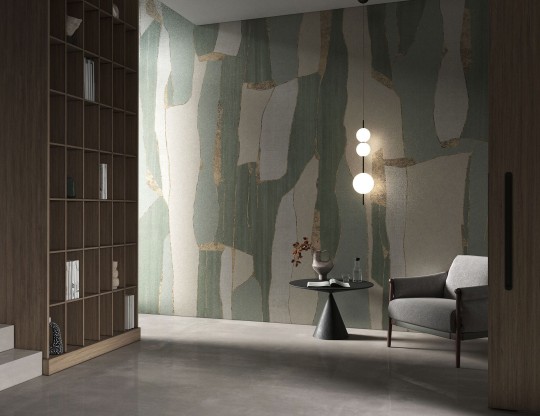 Tecnografica 80278-3 Metal Kintsugi Sage - mural z motywem wabi-sabi