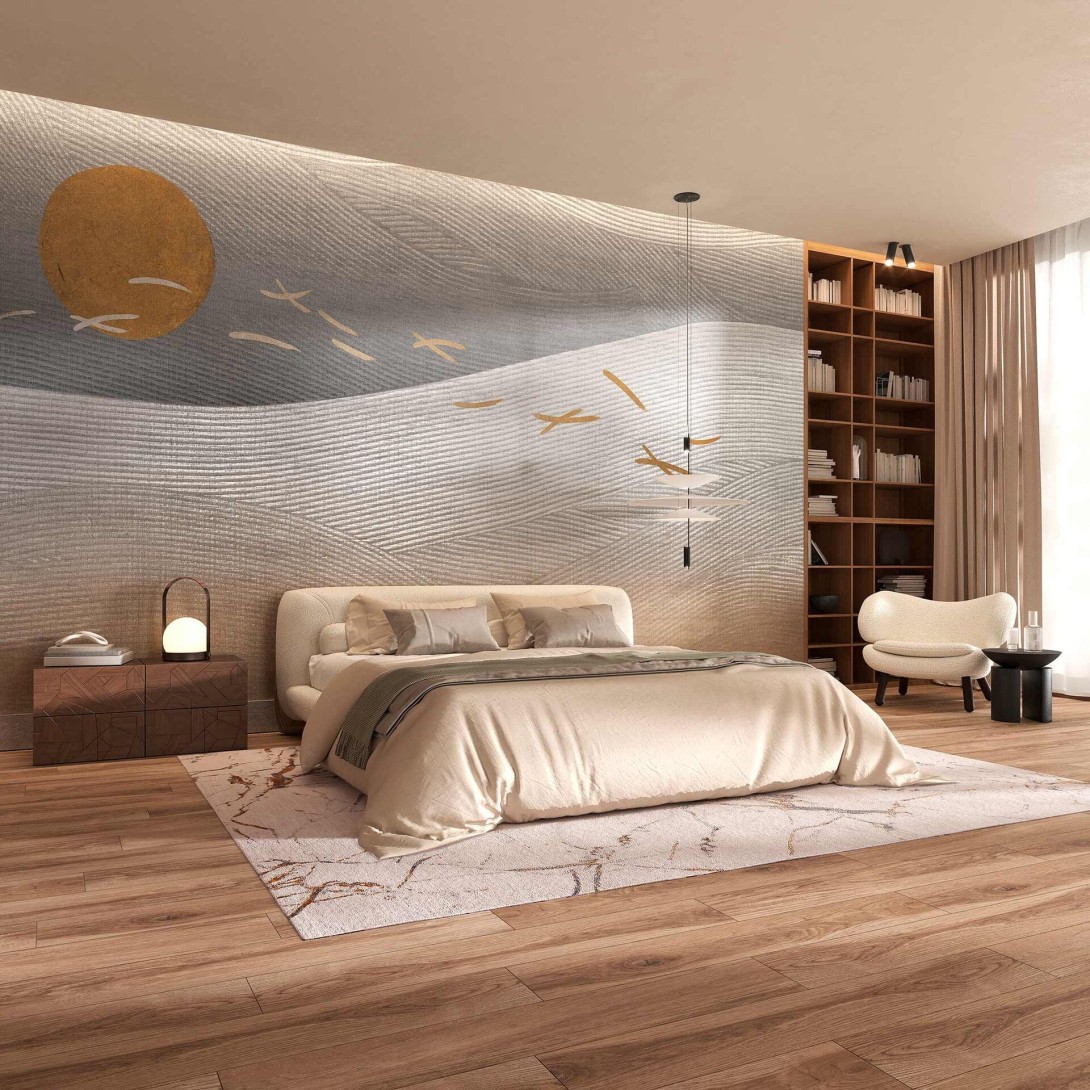 Tecnografica 82966-2 Metal Hinode Dawn - mural w abstrakcyjny krajobraz górski