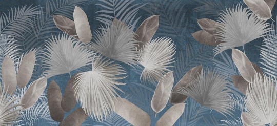 Tecnografica 82854-3A Metal El Dorado Blue A - mural w egzotyczne liście