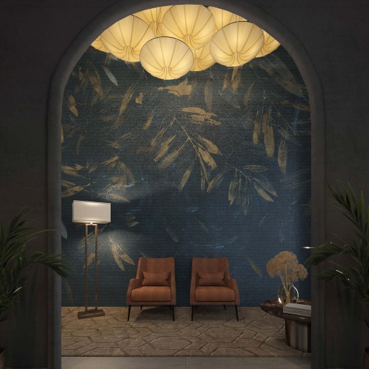 Tecnografica 80686-2 Metal Claire de lune Light - mural w złote liście
